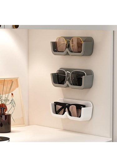 Şeffaf Yumruksuz Gözlük Depolama Rafı Duvara Monte Güneş Gözlüğü Ekran Tutucu Dolap Dekorasyon Saklama Kutusu Sunglass Organizatör Şeffaf
