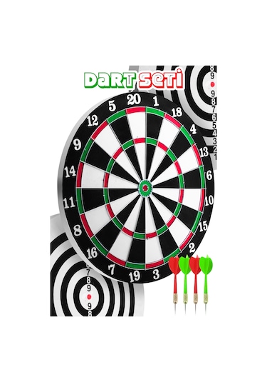 12 İnç Çift Taraflı Dart Tahtası Seti 6 Çelik Oklu Dart Hedef Tahtası Oyunu Takımı Dart Seti 518