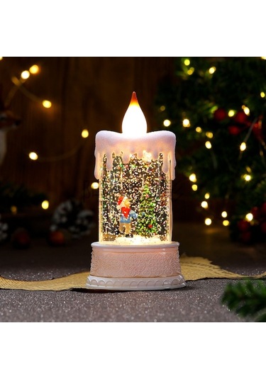 Novahub Yeni Yaşlı Yaratıcı Süsleme Sırt Parlayan Noel Mum Mum Masaüstü Lambası Lambası Gece Çantası Bronz Adam 20 Wh 20