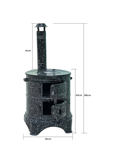 Conforde Emaye İki Kapaklı Mangal, Saç Kavurma Ve Kamp Sobası