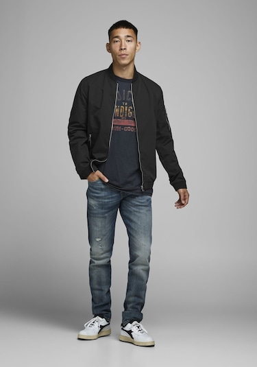 Jack & Jones Fermuarlı Bomber Ceket 12165203 Black Siyah