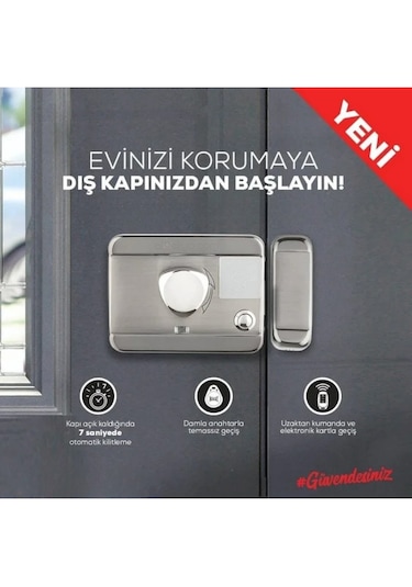 Tecimm Apartman Dış Kapı Giriş Kapısı Kilit Motorlu Sessiz Otomat 15 Adet Boncuk Kapı Kilidi