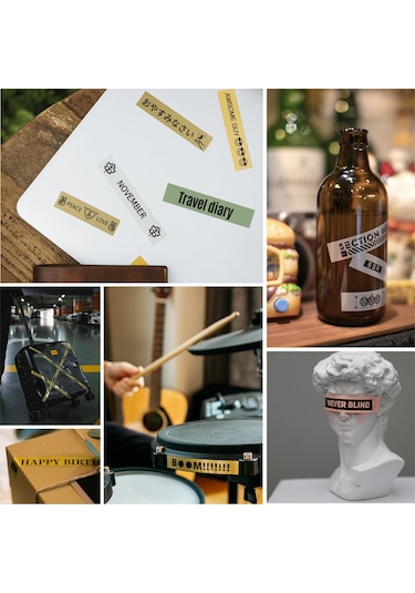 Dofolink Makeıd M1/l1 Etiket Makinesi İçin 16mm 4m L-16z2 Akışkan Altın Kum Etiket Bandı - Su Geçirmez, Kalıntı Yok, Kolay Ripsel 1 Rulo