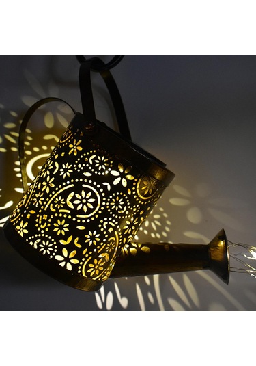 Homyl Led Sulama Teneke Işık Güneş Enerjili Açık Bahçe Bronz