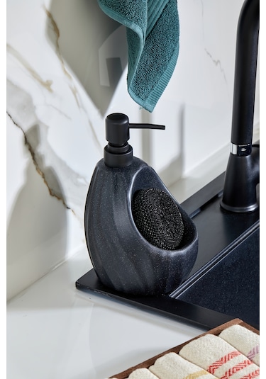 Cooker 180 Ml Seramik Süngerlikli Sıvı Sabunluk Ckr3559 Siyah