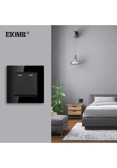 Eıomr Ab İngıltere Standart Duvar Işık Anahtarı 2 Gang 1/2 Yollu Başucu Ordu Yeşil 2gang 1way