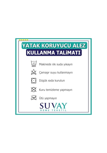 Suvay Micro Su Sıvı Geçirmez Alez Tek Ve Çift Kişilik Alez