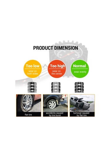 Kkmoon 0 100psı Otomobil Lastik Basınç Göstergesi