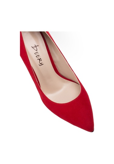 Deery Kırmızı Süet Kadın Stiletto Kırmızı