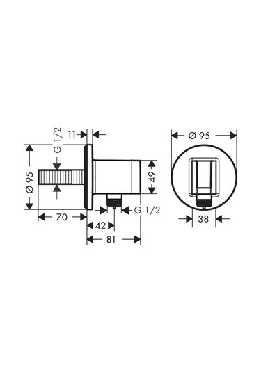 Hansgrohe Fıxfıt Dus Askılı Cıkıs Dırsegı S Krom 26888000