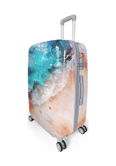 Coral High Renkli Desenli Pc Büyük Boy Valiz 70cm 16813