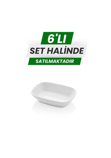 Alezy 577 Göreme Melamin Termostar Garnitür Tabak 12x8 Cm Beyaz