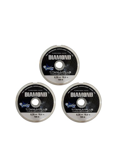 3 Adet Bauer Titanium Plus 0.25 Mm 100 Mt Makara Misina - Renk: Füme 10,6 Kg