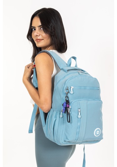 Modern Tarzda Su Geçirmez Krınkil Kumaş Okul Sırt Çantası Hafif, Konforlu Ve Fonksiyonel Tasarım - Buz Mavisi Buz Mavisi