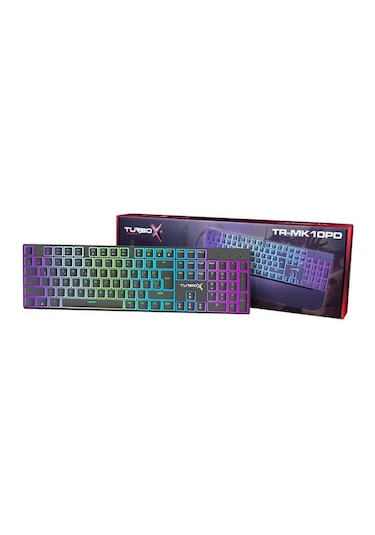 Turbox TR-MK10PD Pudding Mavi Switch USB Kablolu RGB Oyuncu Mekanik Klavye