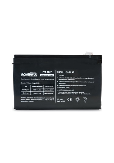 Powerful Pfb-1207 12v 7ah 20hr Bakımsız Kuru Tip Akü