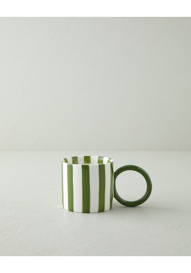 English Home Boldy Lines New Bone China Kupa 350 Ml Yeşil Yeşil