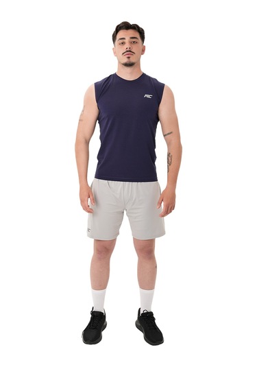 Musclecloth Training Kolsuz T-shirt İndigo Mavi