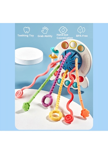 Hallow Bebek Montessori Oyuncakları İçin Çekme İpli Oyuncak Kırmızı