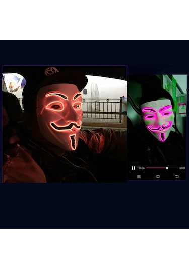 Wezone "led Işık Maskesi - 4 Modlu, 10 Renk Seçenekli, Parti Ve Kostüm Aksesuarı" Yeşil