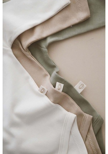 3lü Nakışlı Çıt Çıtlı Uzun Kollu Body-zıbın Model 3 Vizon