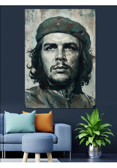 Che Guevara İkonik Devrimci Portresi Dekoratif Kanvas - Mdf Ahşap Tablo
