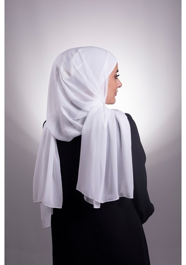 Krem Pratik Hazır Geçmeli Şal Şifon Boru Boneli 3001_40