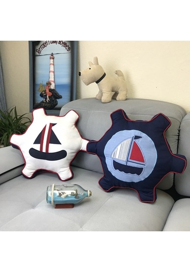 Sones Korsan Tarzı Yastık Yatak Sırt Desteği Yastık İçi Yastıklı Yastık, Boyut: 47 X 47 Cm Mavi