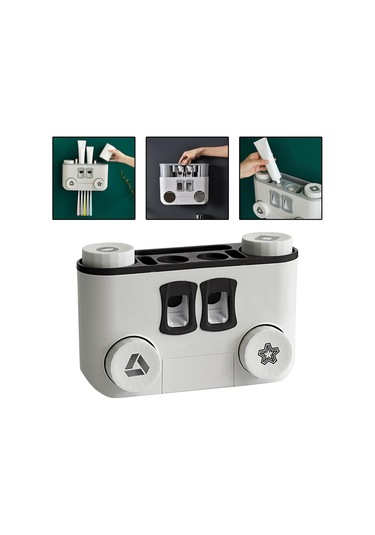 Suntek Tuvalet Banyo Ev Siyah Için Diş Fırçası Dispenseri Ve Diğer