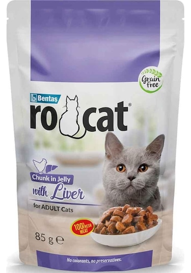 Ro Cat Ciğerli Yetişkin Kedi Maması 85 G