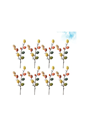 Yunboo 8 Adet Yumurta Süsleme Dalı - Dıy Paskalya Ev Dekorasyonu, Aile Salonu Ve Alışveriş Merkezi İçin Stili Ş Tasarım