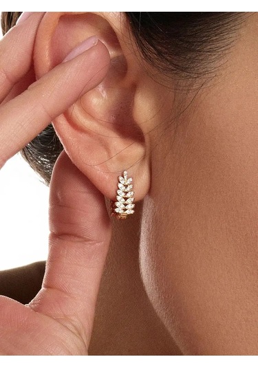 Marıola Altın Kaplama Küpe 925 Ayar Gümüş Başak 137866535 Altın