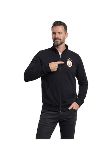 Gsstore Galatasaray Lisanslı 5 Yıldızlı Siyah Balıkçı Yaka Sweat Siyah