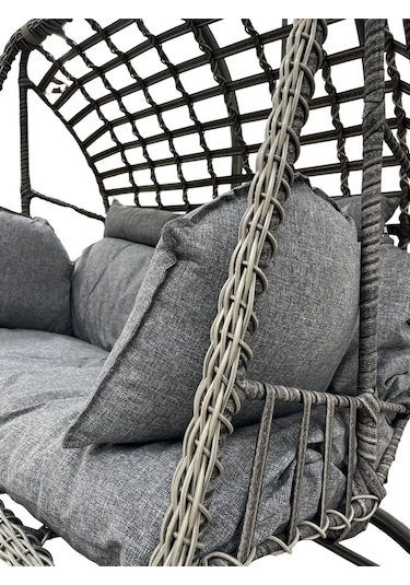 Tu Tienda İki Kişilik Rattan Örgü Salıncak,antrasit Antrasit
