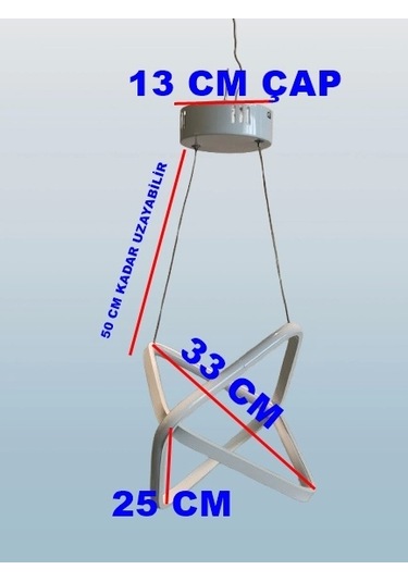 Dmr Çapraz Çift Kare Sarkıt Led Avize Beyaz Kasa Üç Renk 6500k/4000k/3000k Beyaz Ilık/beyaz/sarı G Çok Renkli