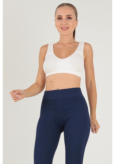 Doremi Seamless Kalın Askılı Spor Sütyen ekru