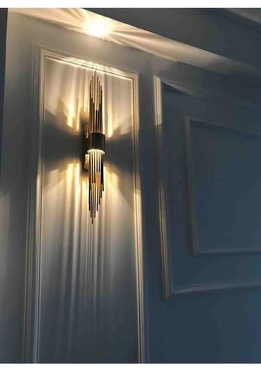 Şanled Merdiven Modeli Metal Çift Yönlü Duvar Aydınlatma Aplik-pilli Beyaz