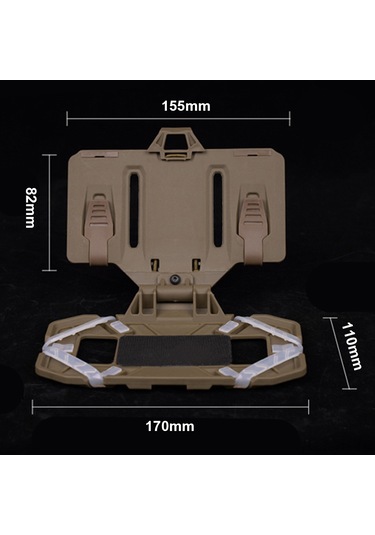 Skycity Mud Renkli Folding Askeri Yelek Telefon Tutucu, Silikon Sabitleme, Molle Uyumlu, Dış Etkinlikler İçin Navigasyon Tahtası Kahverengi