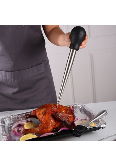 Paslanmaz Çelik Ve Silikon Rosto Dana Eti Baharat Tüpü