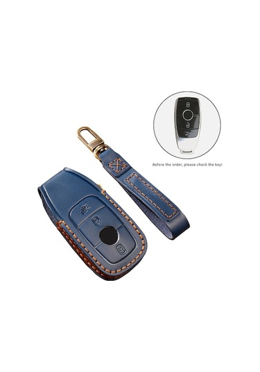 Novahub Yeni Mercedes-benz E300l Anahtar Kılıfı - Sığır Derisi Korumalı Siyah