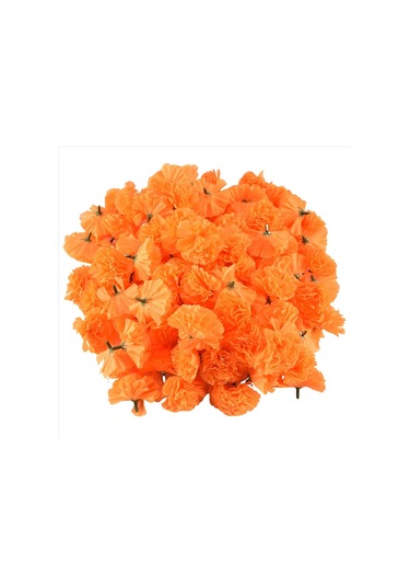 Gatherco Kadife Çiçeği Başları Toplu, Çelenk El Sanatları İçin 100 Adet Yapay Çiçek Başları, İpek Kadife Çiçeği Sahte Çiçekleri, Turuncu Diğer