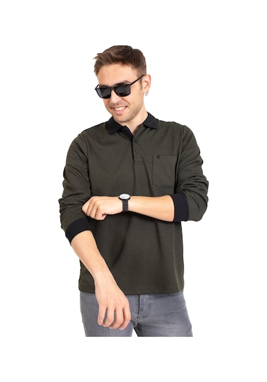 Erkek Orta Yaş ve Üzeri Polo Yaka Cepli Uzun Kollu Fitilli Mevsimlik Sweatshirt 1219-Haki Yeşili-Haki Yeşili Haki Erkek Orta Yaş ve Üzeri Polo Yaka Cepli Uzun Kollu Fitilli Mevsimlik Sweatshirt 1219-Haki Yeşili-Haki Yeşili Haki