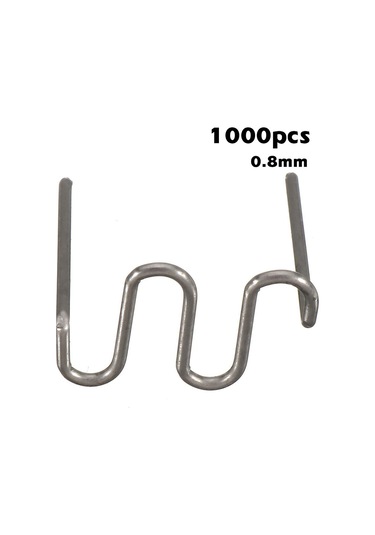 Xindoker 1000 Adet Tungsten Çelik Otomobil Tampon Tamiri Kaynak Çivi, 0.6-0.8mm Dalgalı/v/w Tipi, Gümüş Renkli Plastik Onarım Malzemesi