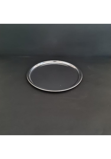 12 Adet Paslanmaz Çelik Diplomat Tabak 430 Kalite Tatlı & Pasta Servis Tabağı 25.5 Cm Gümüş