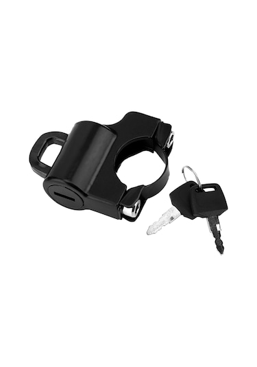 Shineyee Motosiklet Kask Kilidi 22mm Universal Siyah - Dayanıklı Demir, Hava Ve Çizik Korumalı, 2 Anahtar İle