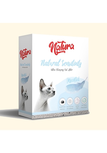 Natura Natural Sensitivity Kokusuz İnce Taneli Topaklaşan Bentonit Kedi Kumu 10 L