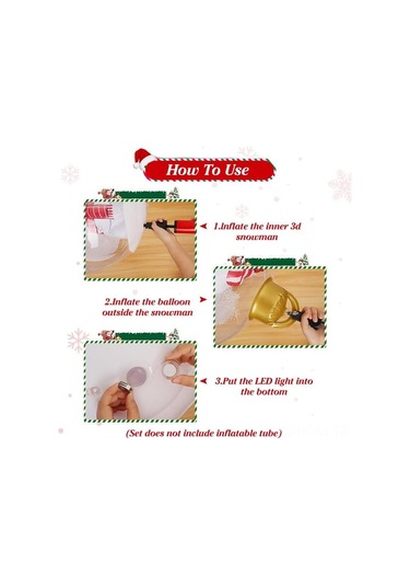 Suofeng Noel Karakterli Hava Dolu Dekoratif Top - Bahçe Çim Alani Bayram Dekoru