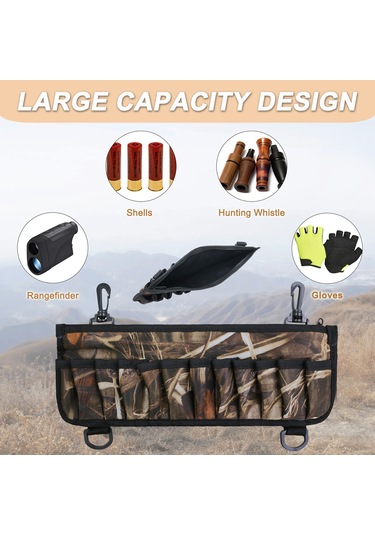 Aubyhe Outdoor Neopren Kamuflaj Askeri Bel Çantası Av Mühimmat Depolama Çantası 36x13cm Kuru Reed Desen