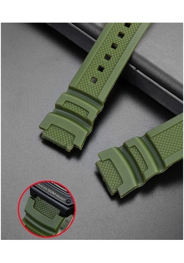 Casio Için Sgw-300 400 500 Ae1200 1300 Yeşil Haki Muadil Silikon