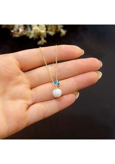 Stela Ay Taşı Gümüş Kol Sarı